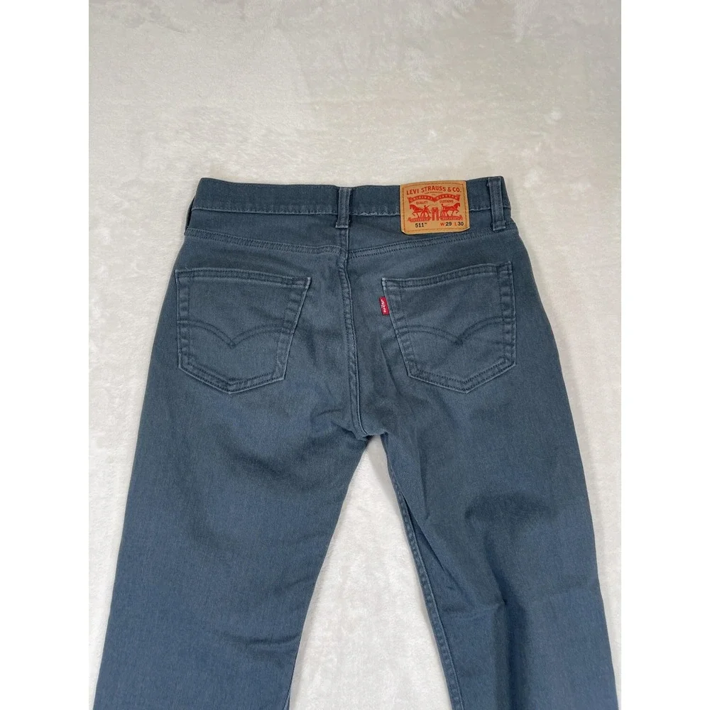 Levis 511 Jeans Mens 29x30 Gray Slim Fit Stretch‎ Straight Leg Denim Pants